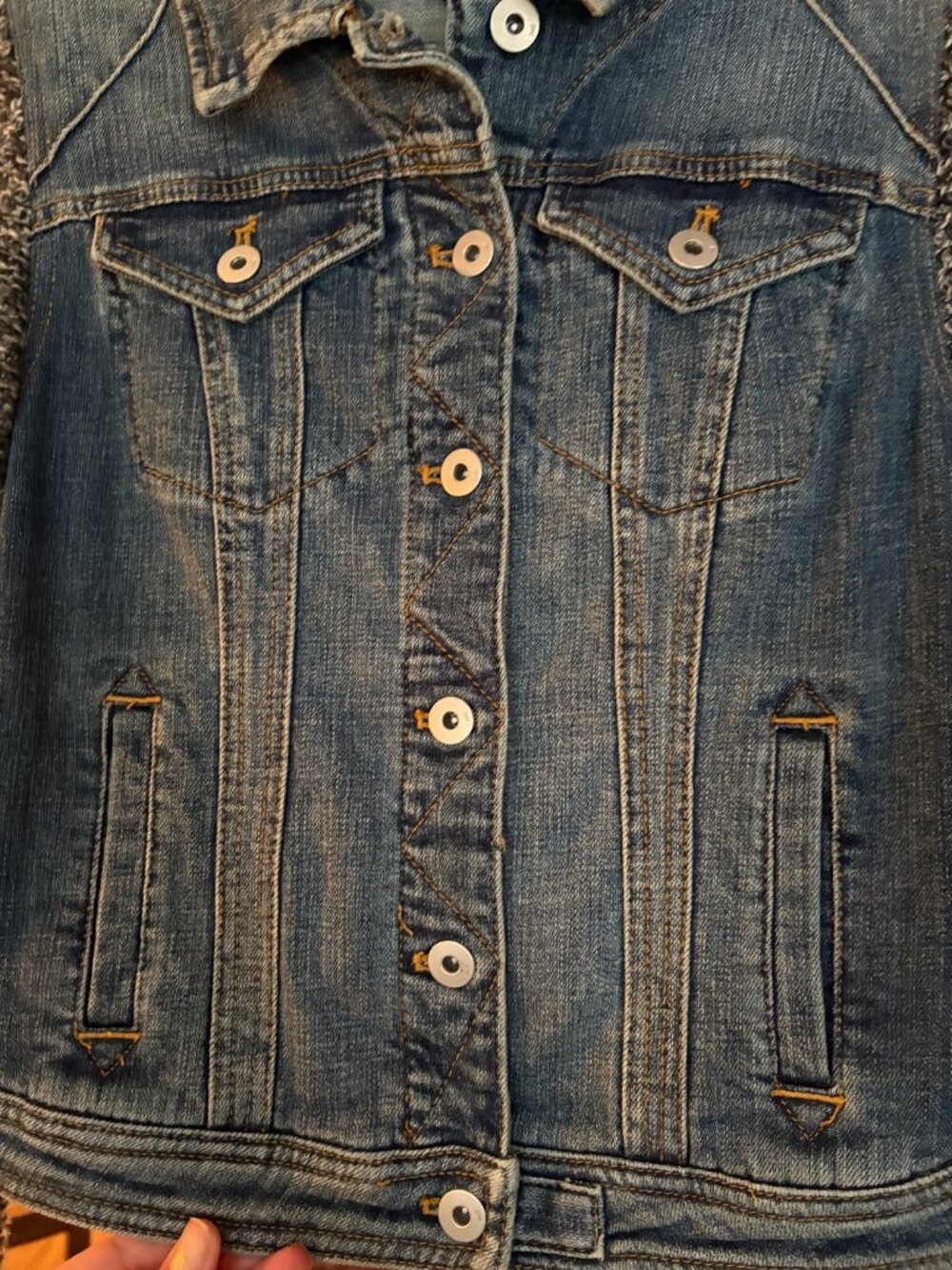 Like New, Anthropologie Pilcro & The Letterpress Denim Sweater Jacket. Size S - Picture 6 of 11